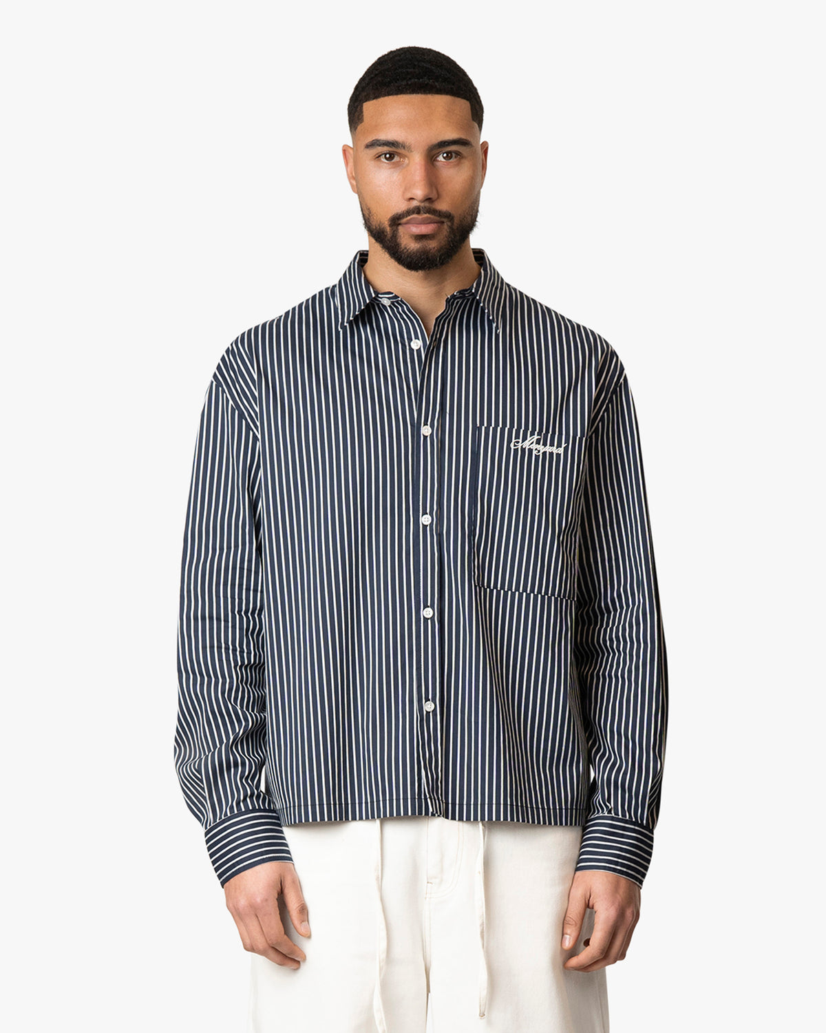 Benet Shirt | Dark Blue/White