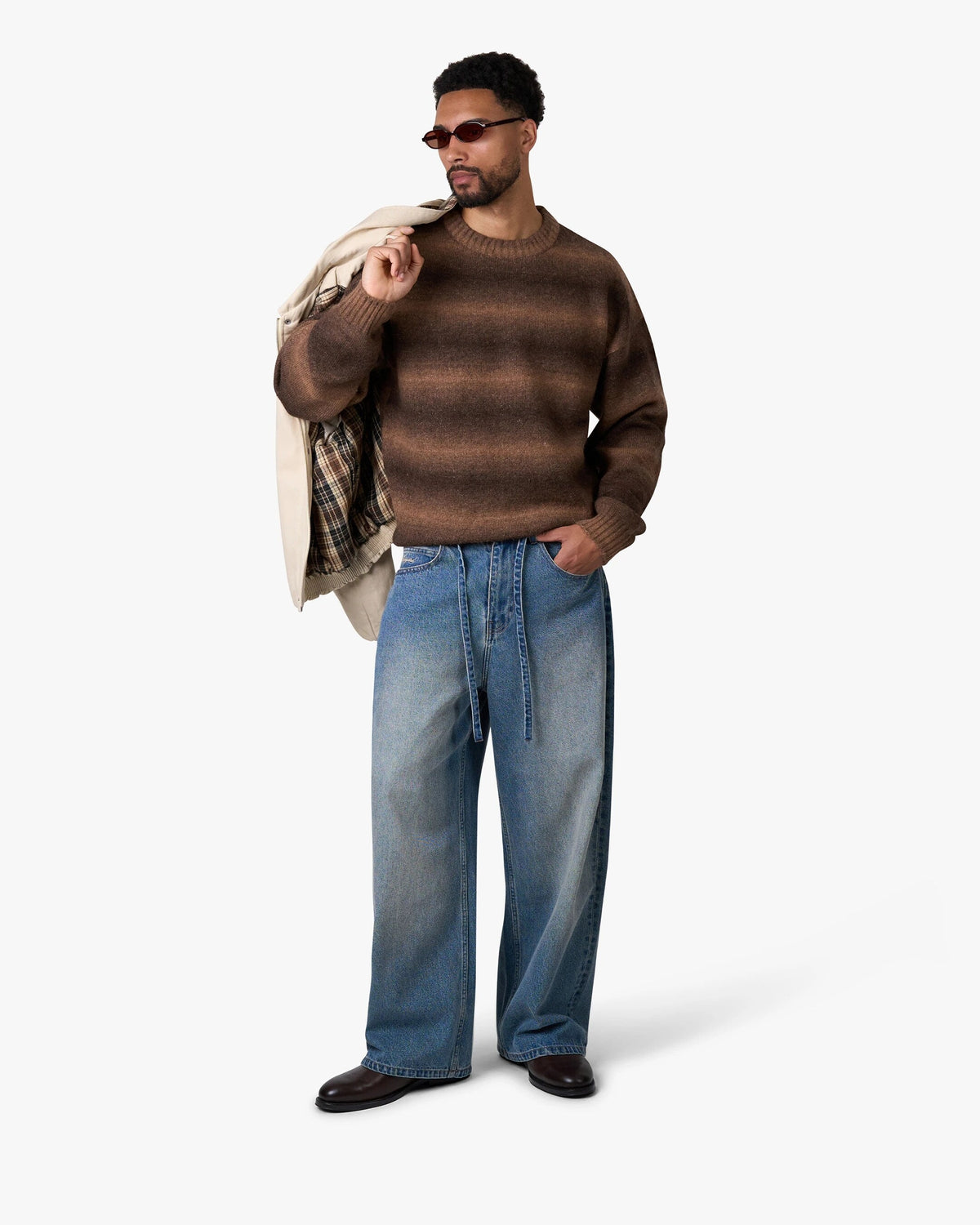 Aria Oversized Gradient Sweater | Brown