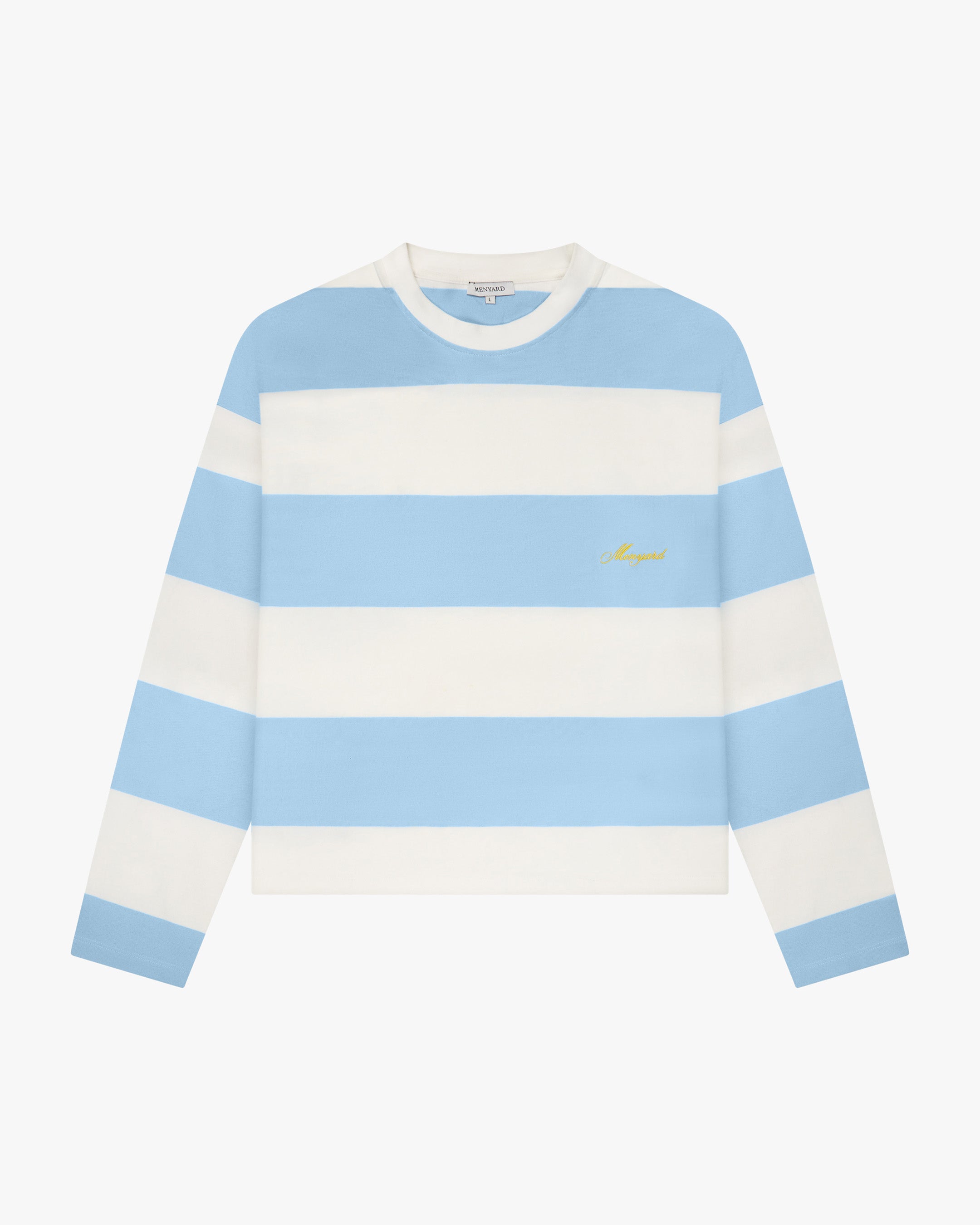 Striped Boxy Longsleeve | White/Light Blue