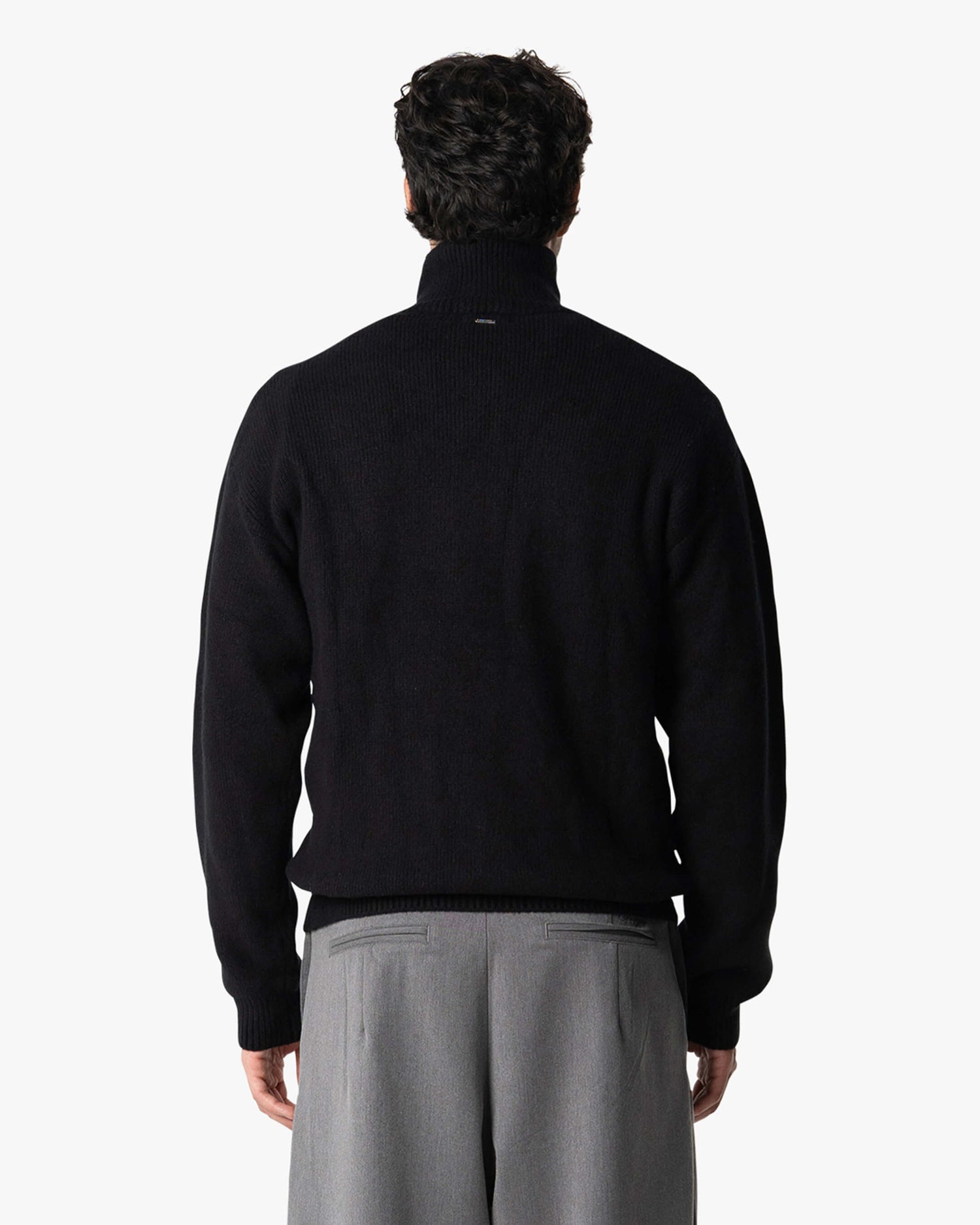 Ventura Cotton Zip-Up Cardigan | Black