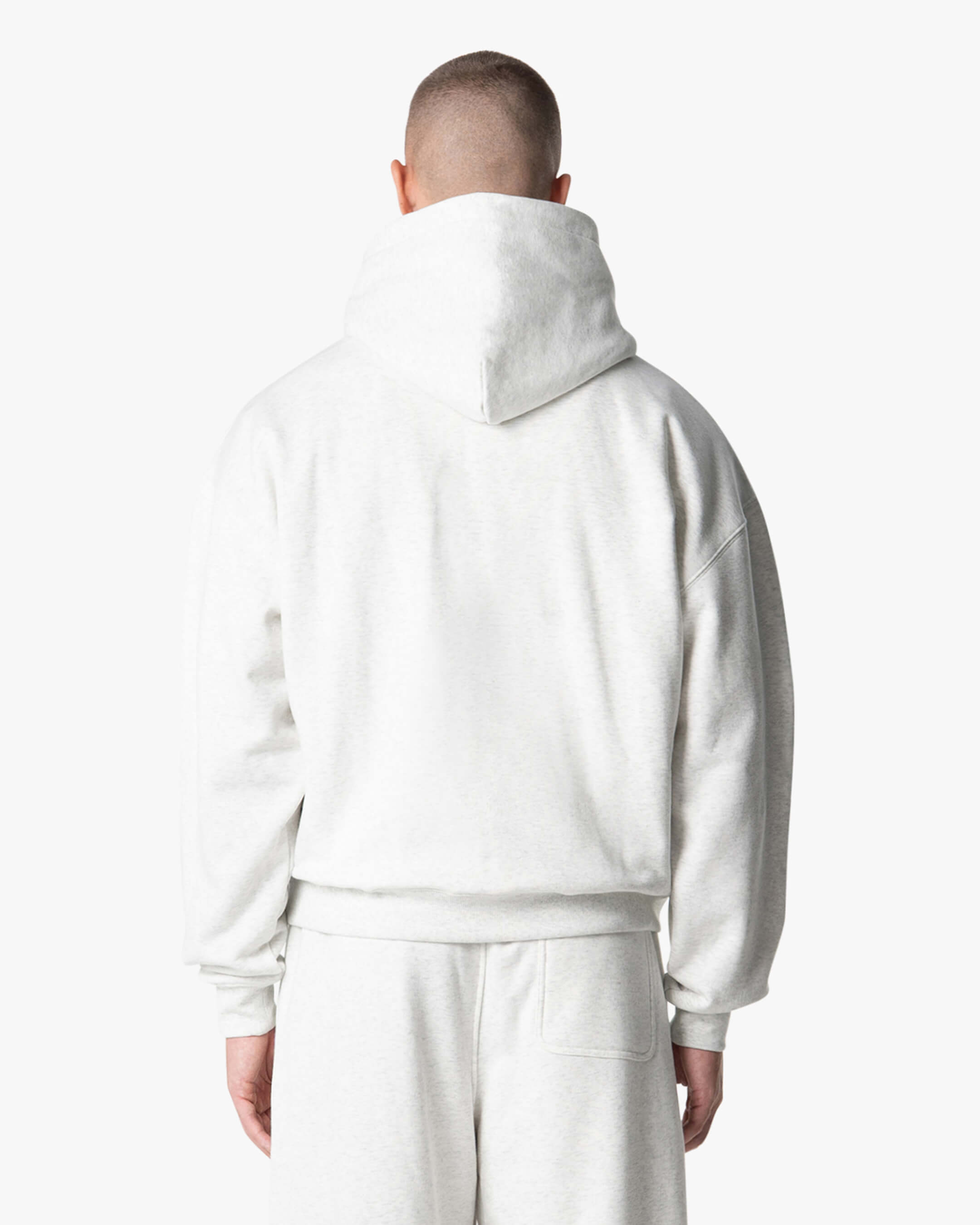 Oversized Blank Hoodie | Light Grey Melee