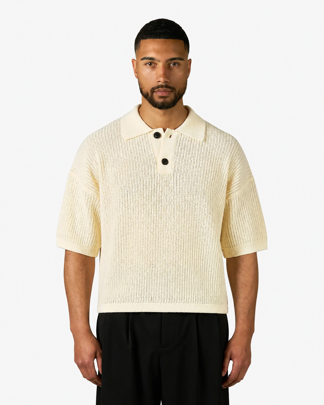 Biot Knitted Polo | Ecru