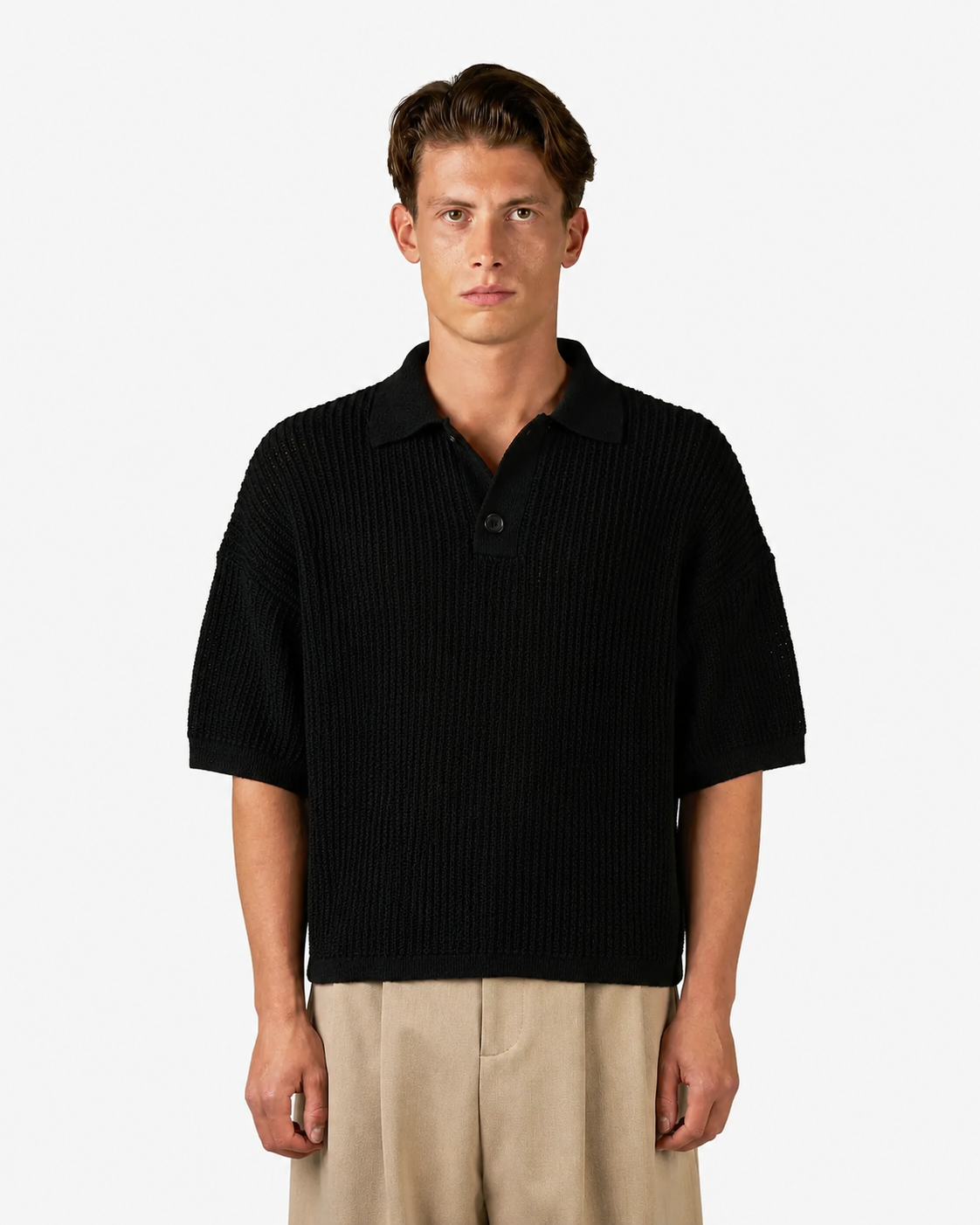 Biot Knitted Polo | Black