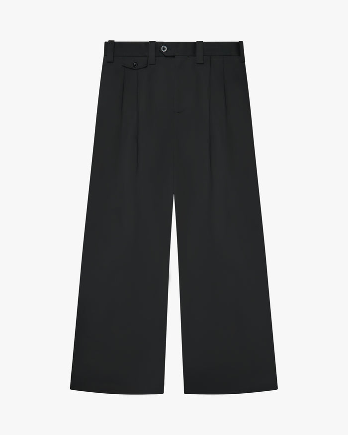 Ambra Pleated Loose-Fit Pants | Black