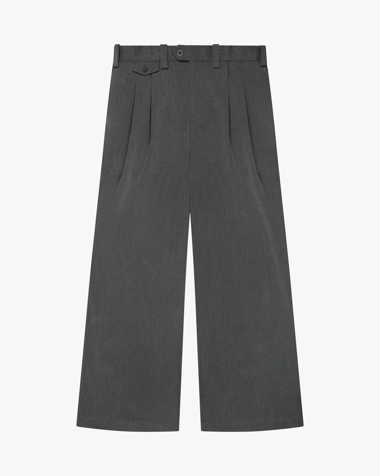 Ambra Pleated Loose-Fit Pants | Dark Grey Melee