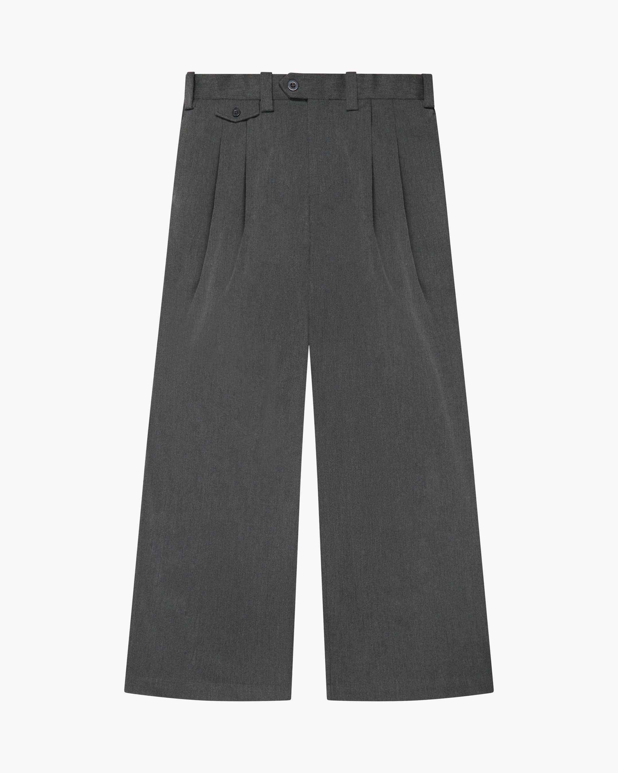 Ambra Pleated Loose-Fit Pants | Dark Grey Melee