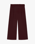 Ambra Pleated Loose-Fit Pants | Burgundy flatlay