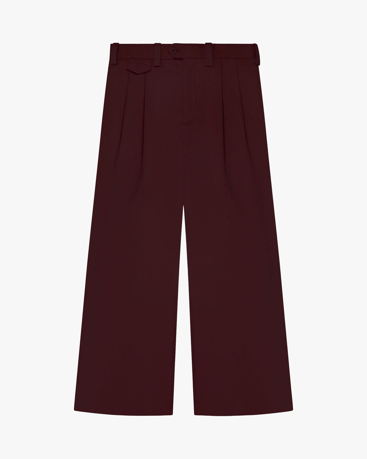 Ambra Pleated Loose-Fit Pants | Burgundy flatlay