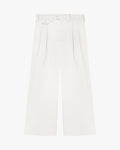 Ambra Pleated Loose-Fit Pants | Ecru flatlay