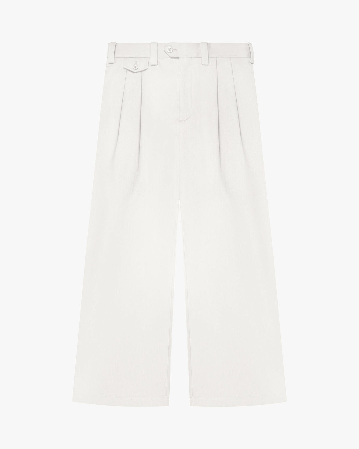 Ambra Pleated Loose-Fit Pants | Ecru flatlay
