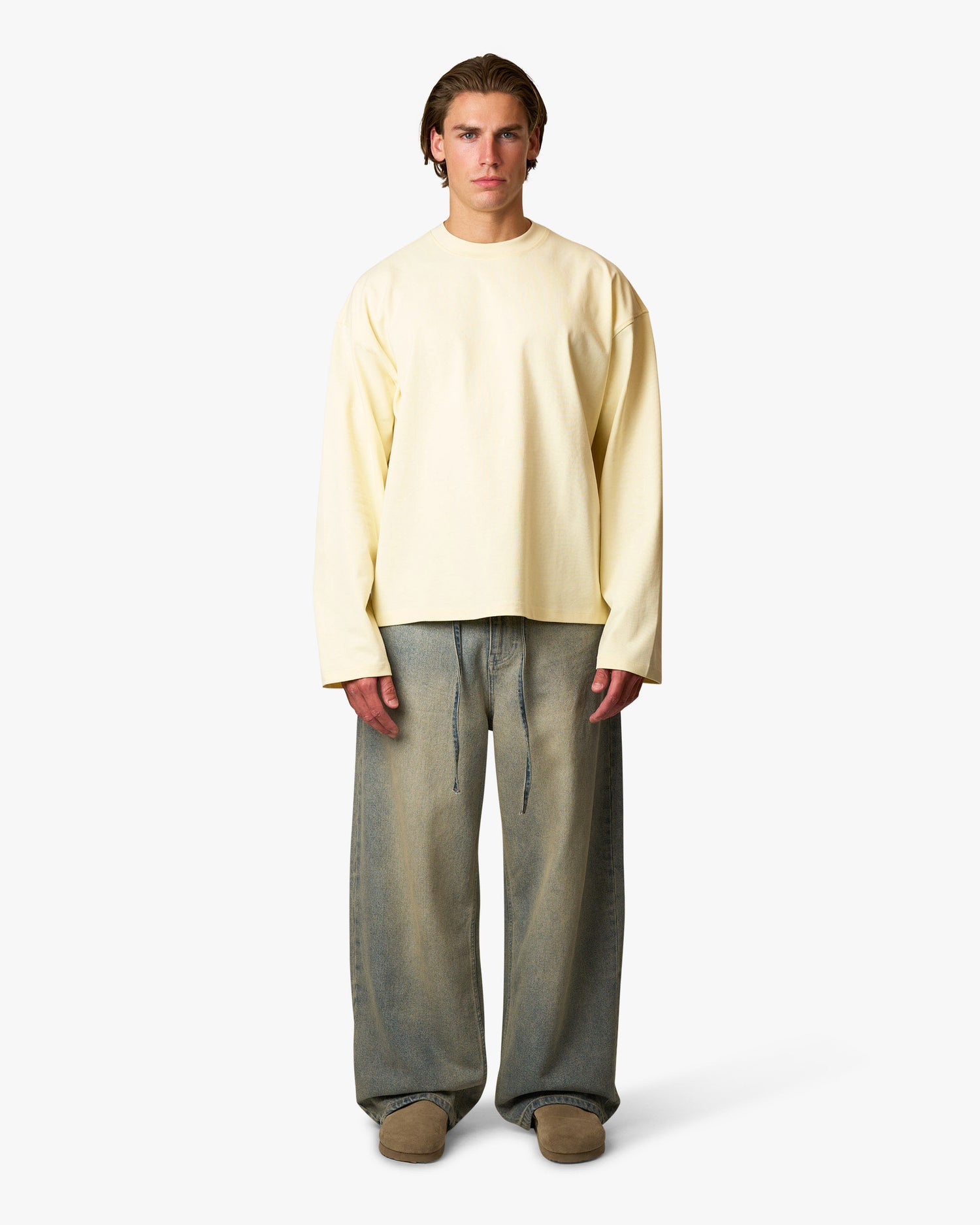 Blank Boxy Longsleeve | Butter Yellow