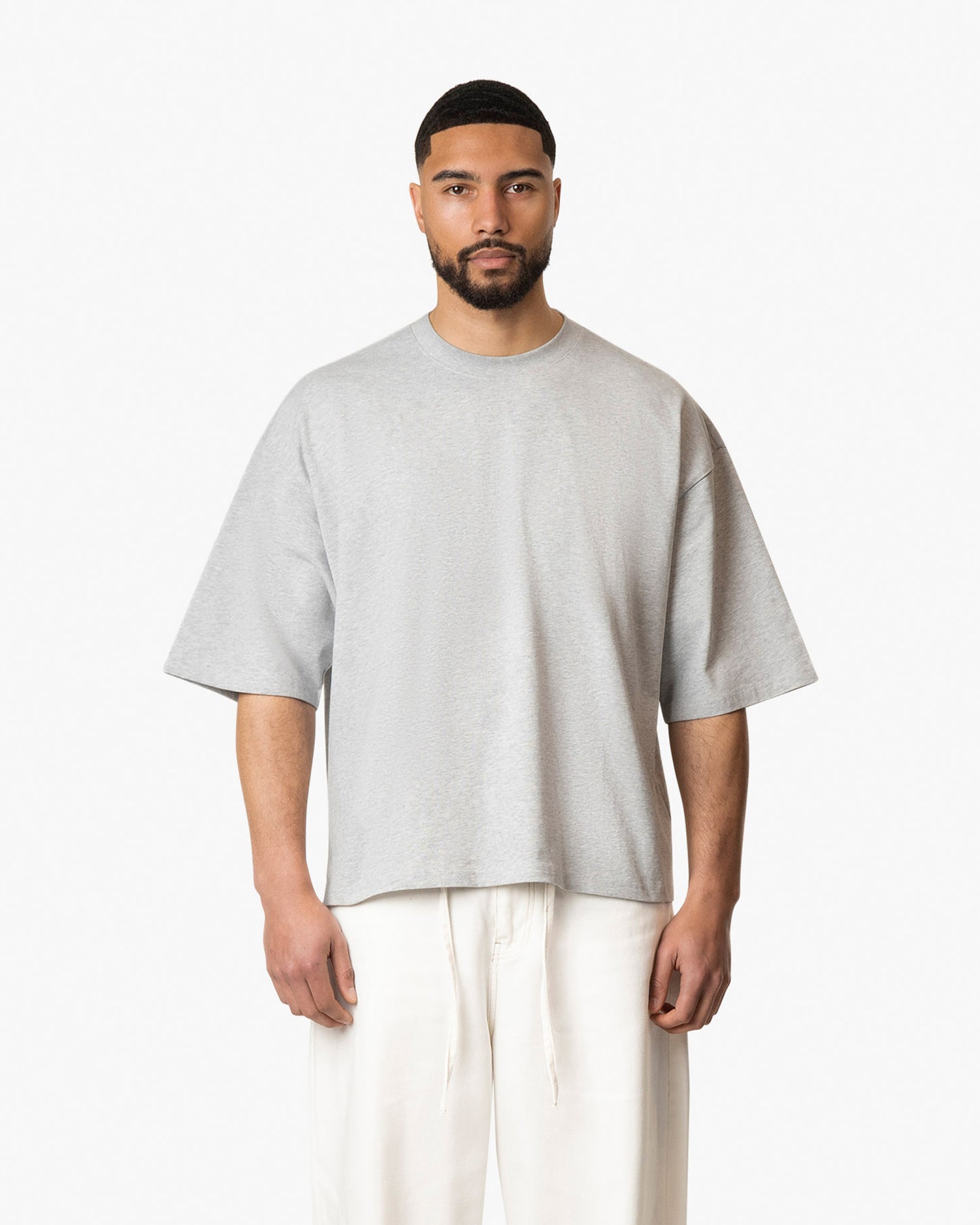 Blank Boxy T-Shirt | Grey Melee