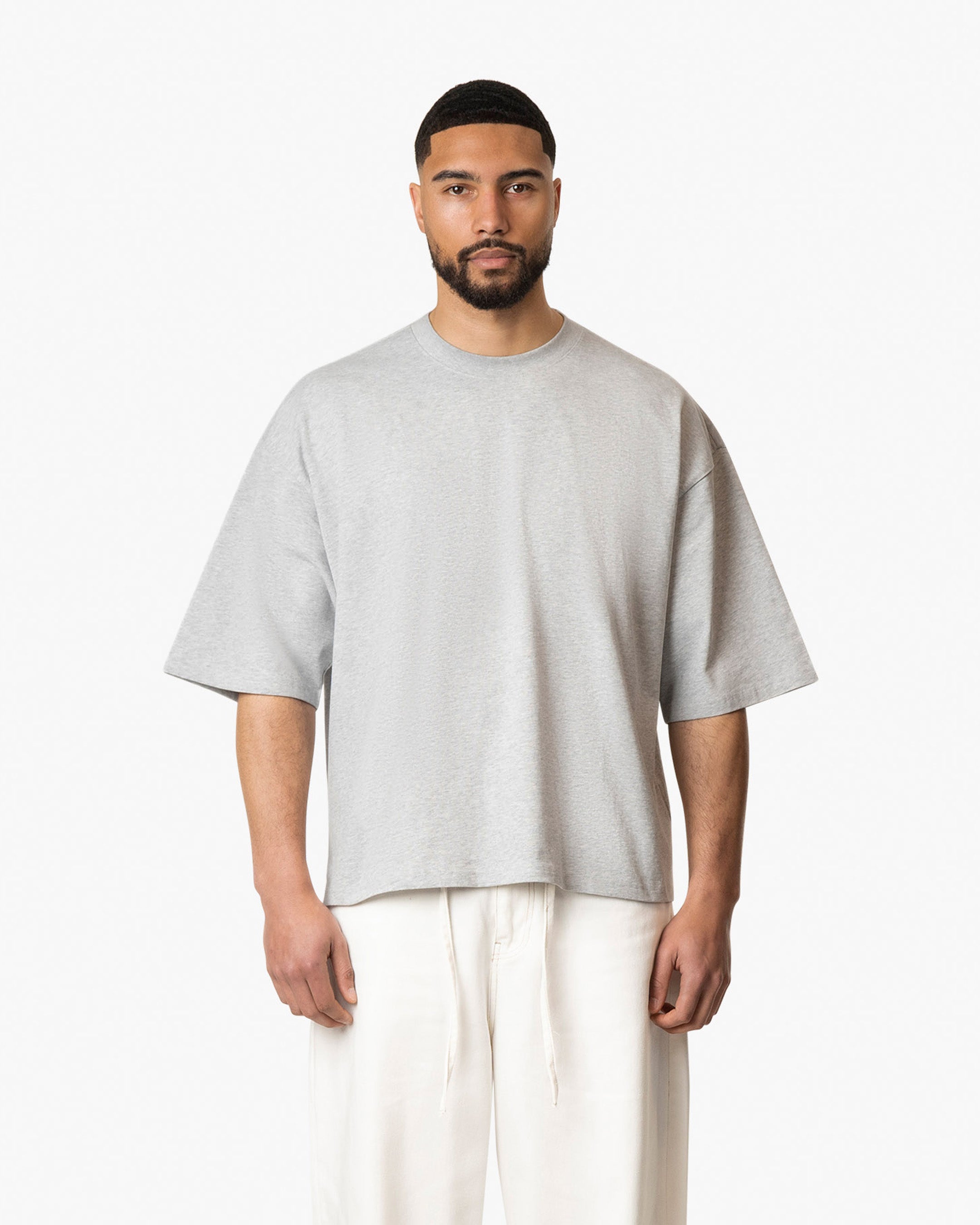 Blank Boxy T-Shirt | Grey Melee