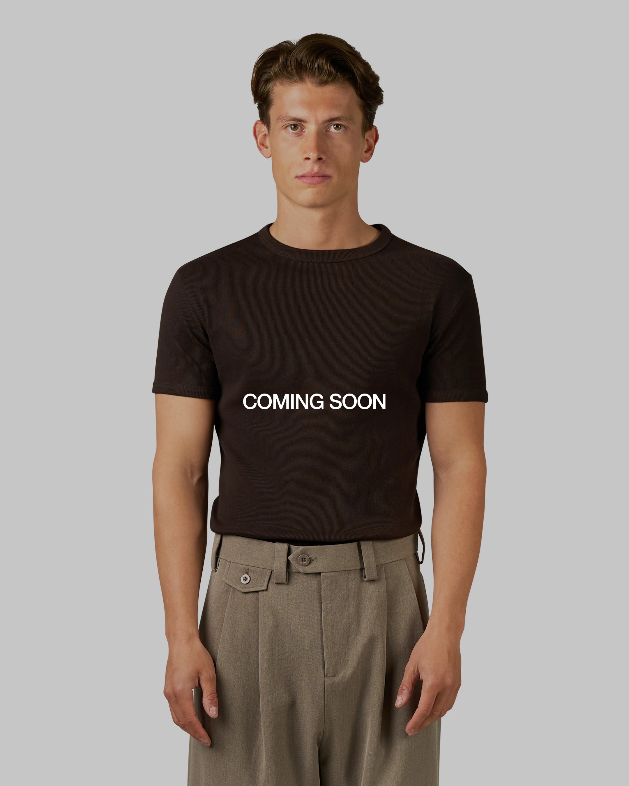 Ribbed T-Shirt | Brown