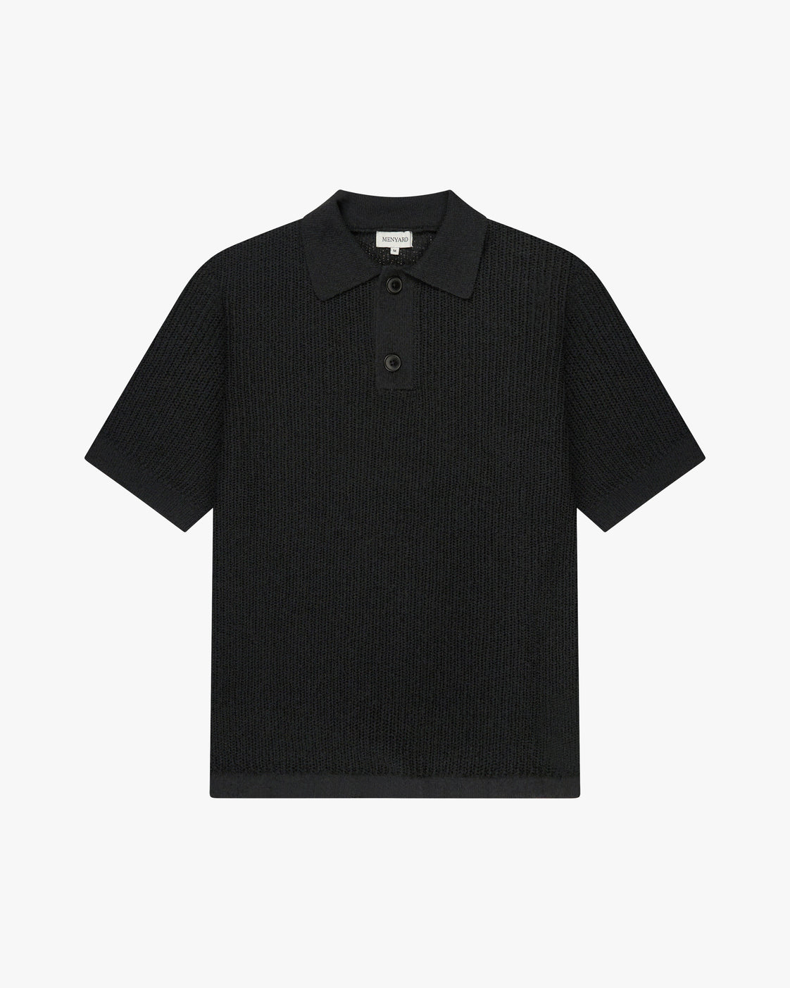 Biot Knitted Polo | Black flatlay
