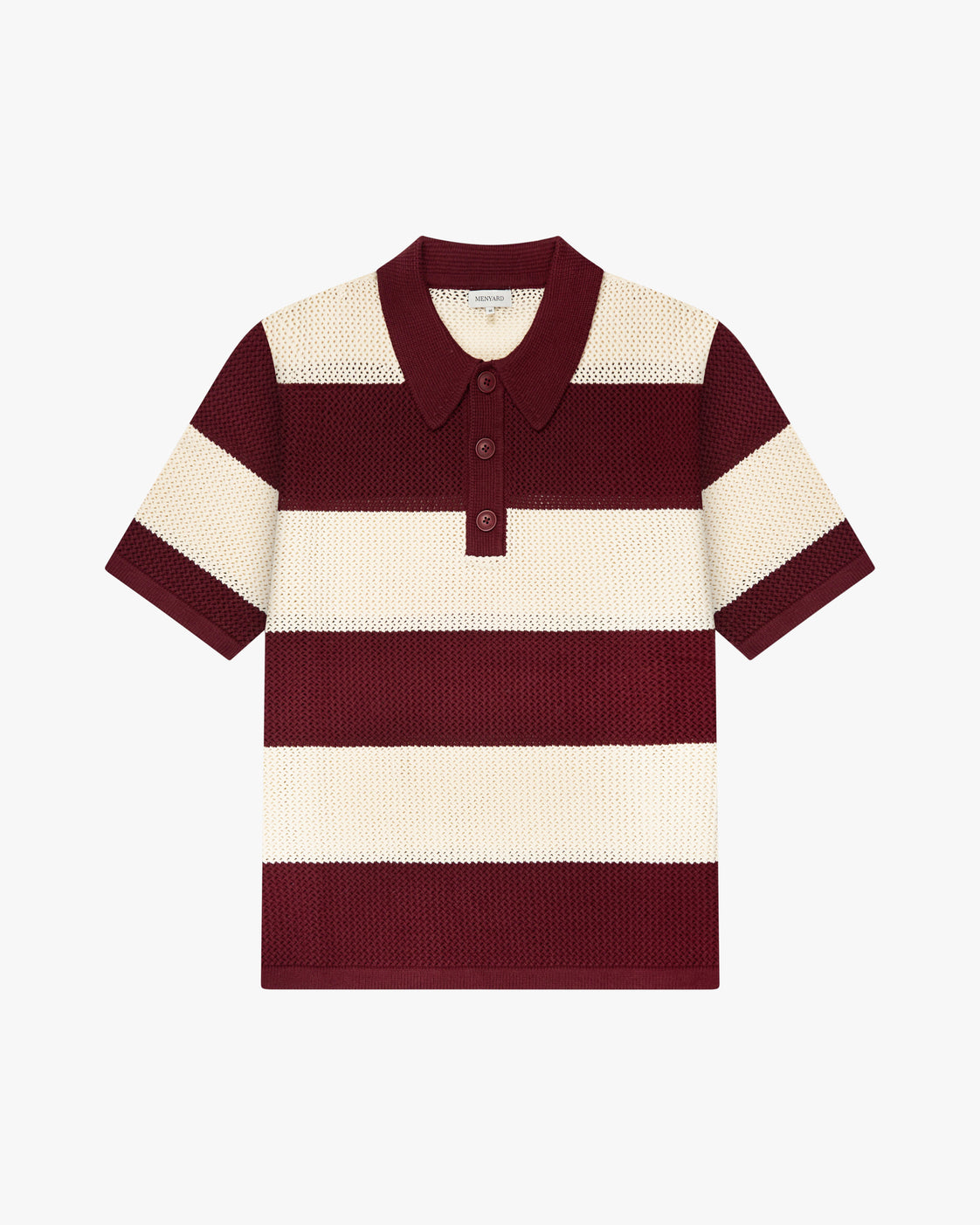 Cabris Knitted Polo | Burgundy/Ecru flatlay