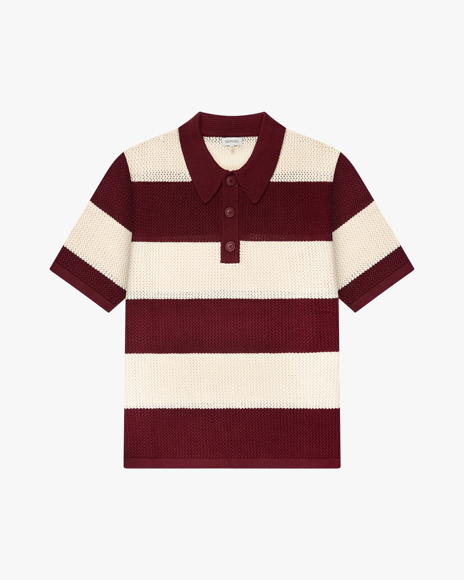 Cabris Knitted Polo | Burgundy/Ecru