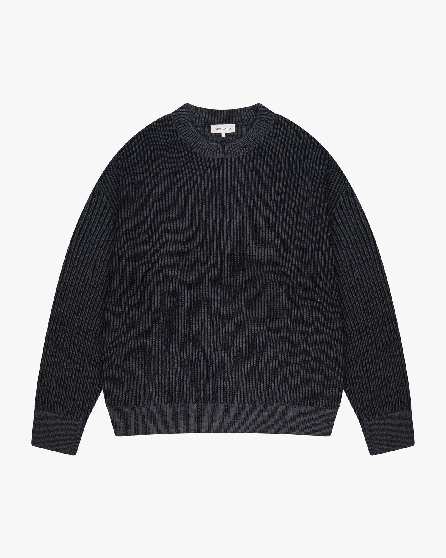 Lima Boxy Knitted Cotton Sweater | Black/Grey