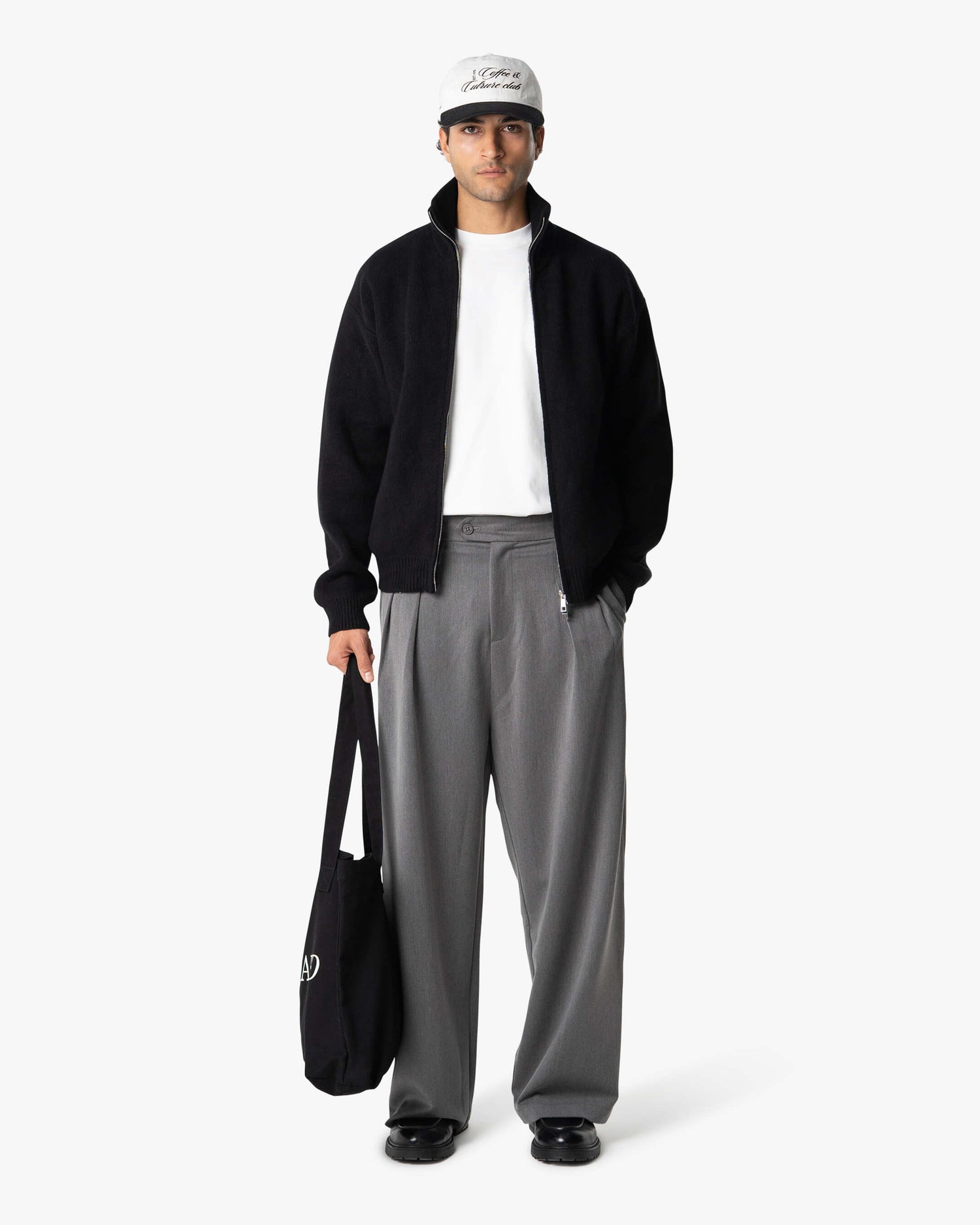Ventura Cotton Zip-Up Cardigan | Black