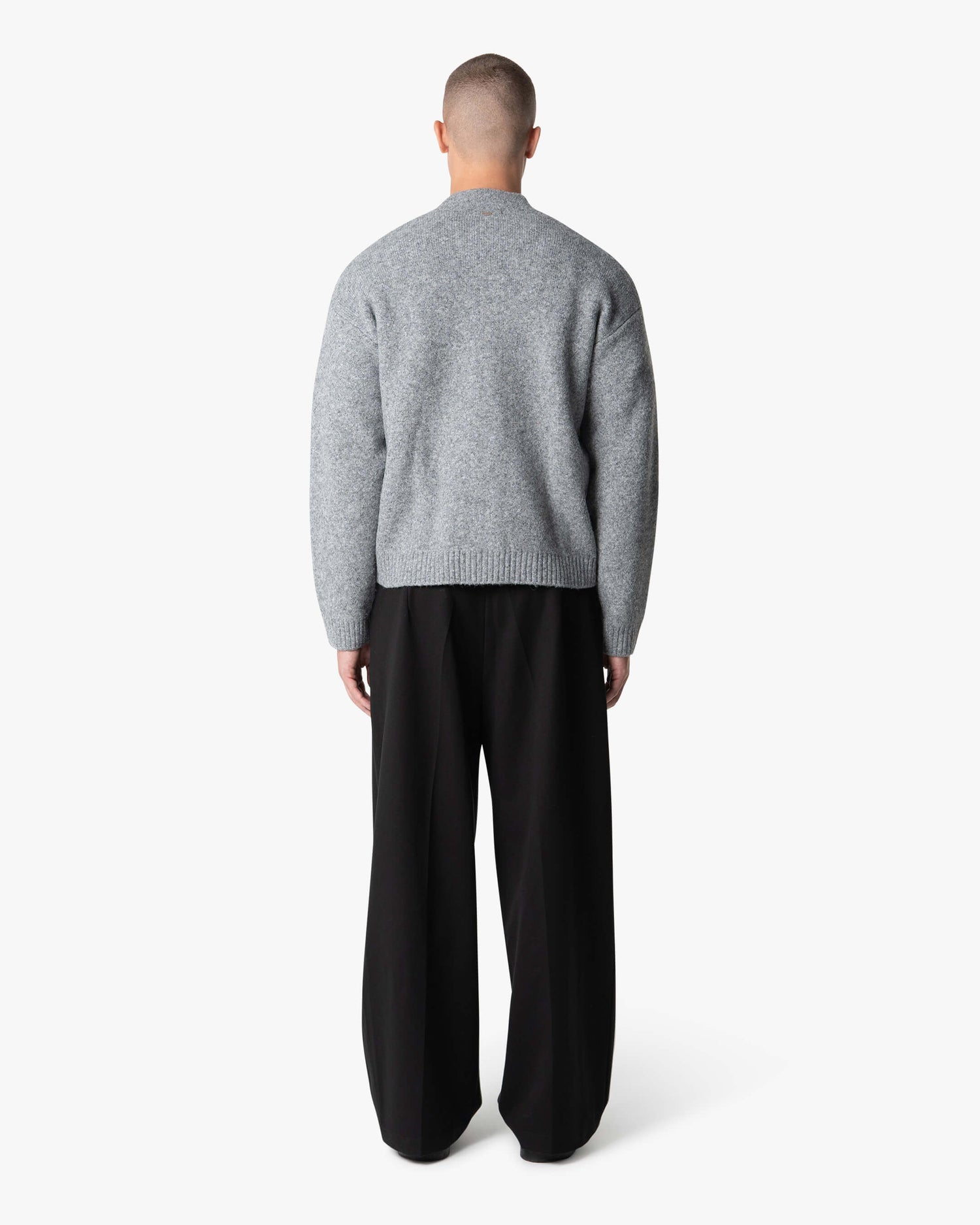 Signore Brushed Zip-Up Cardigan | Grey Melee
