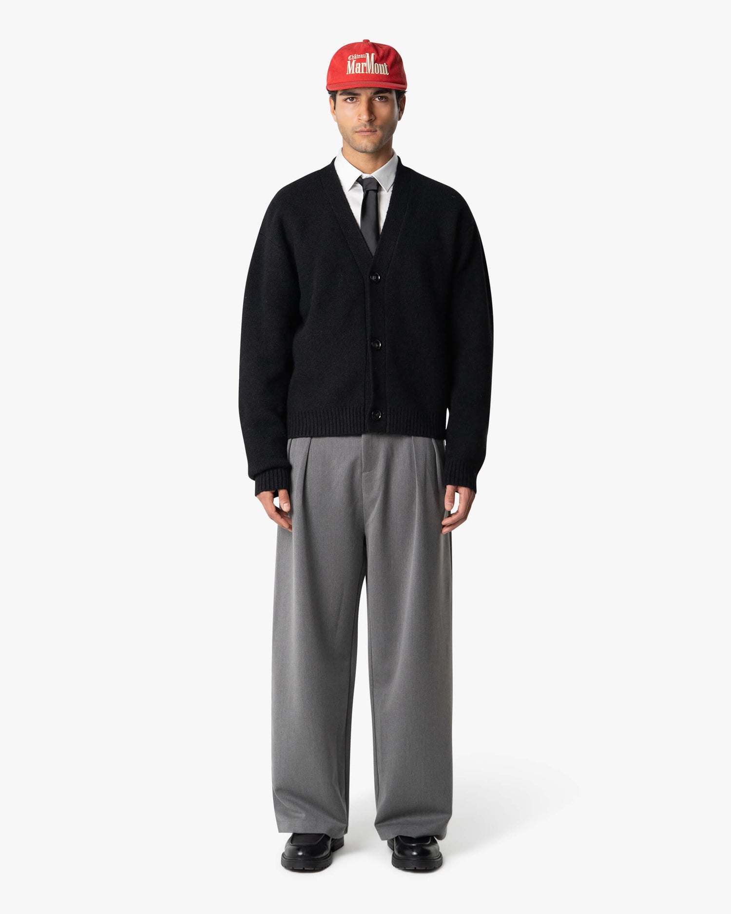 Marea V-Neck Brushed Cardigan | Black