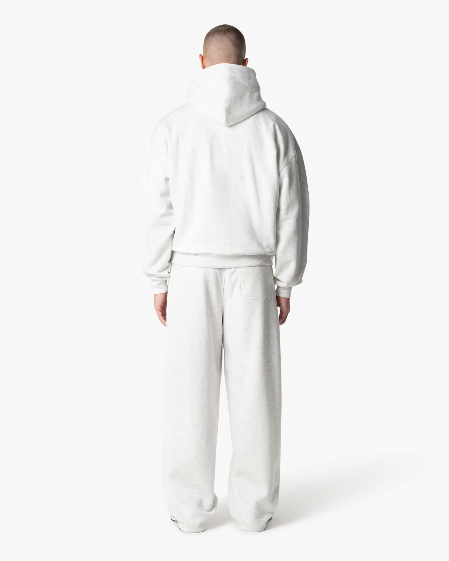 Oversized Blank Hoodie | Light Grey Melee