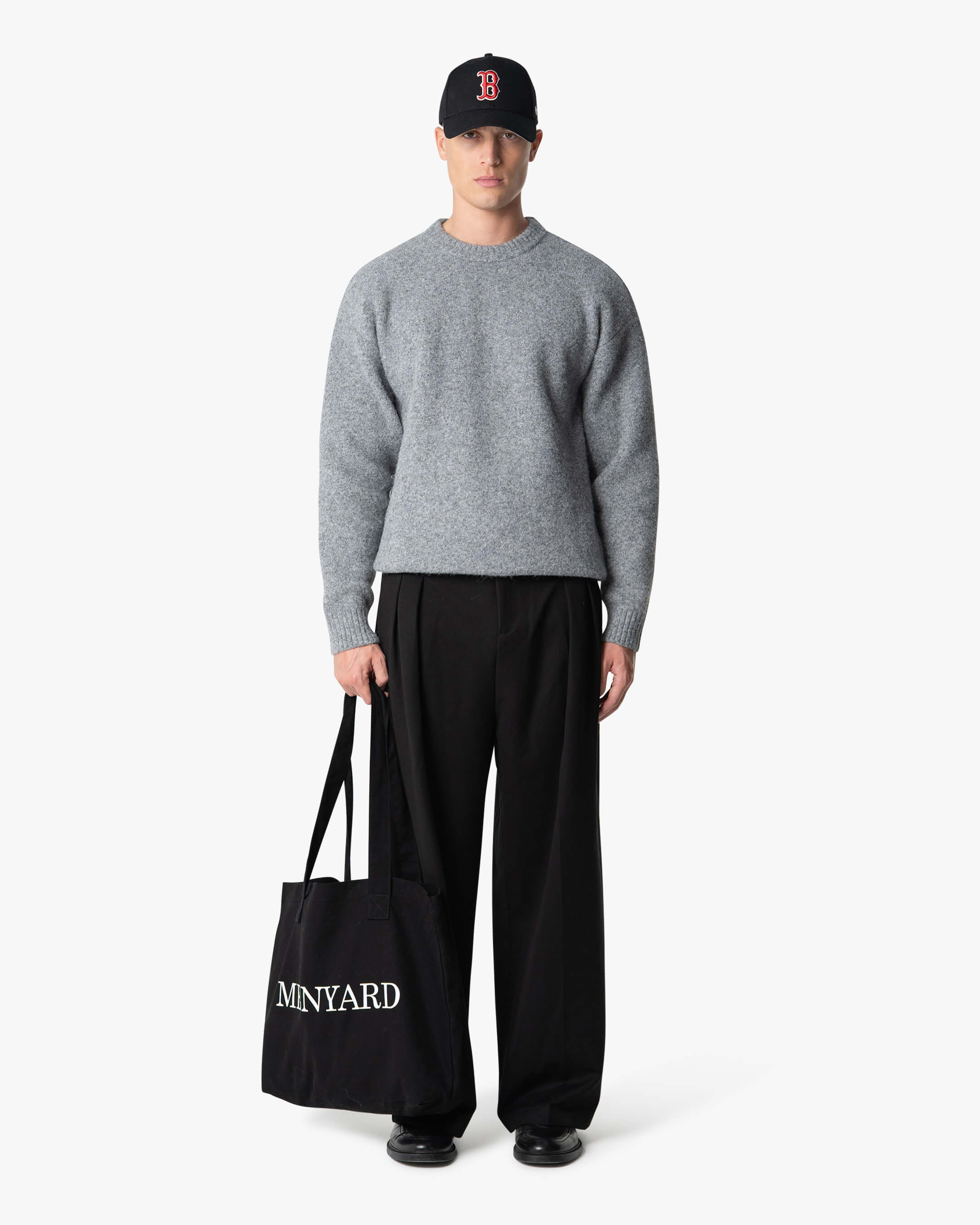 Brixton Wool-Blend Brushed Sweater | Grey Melee