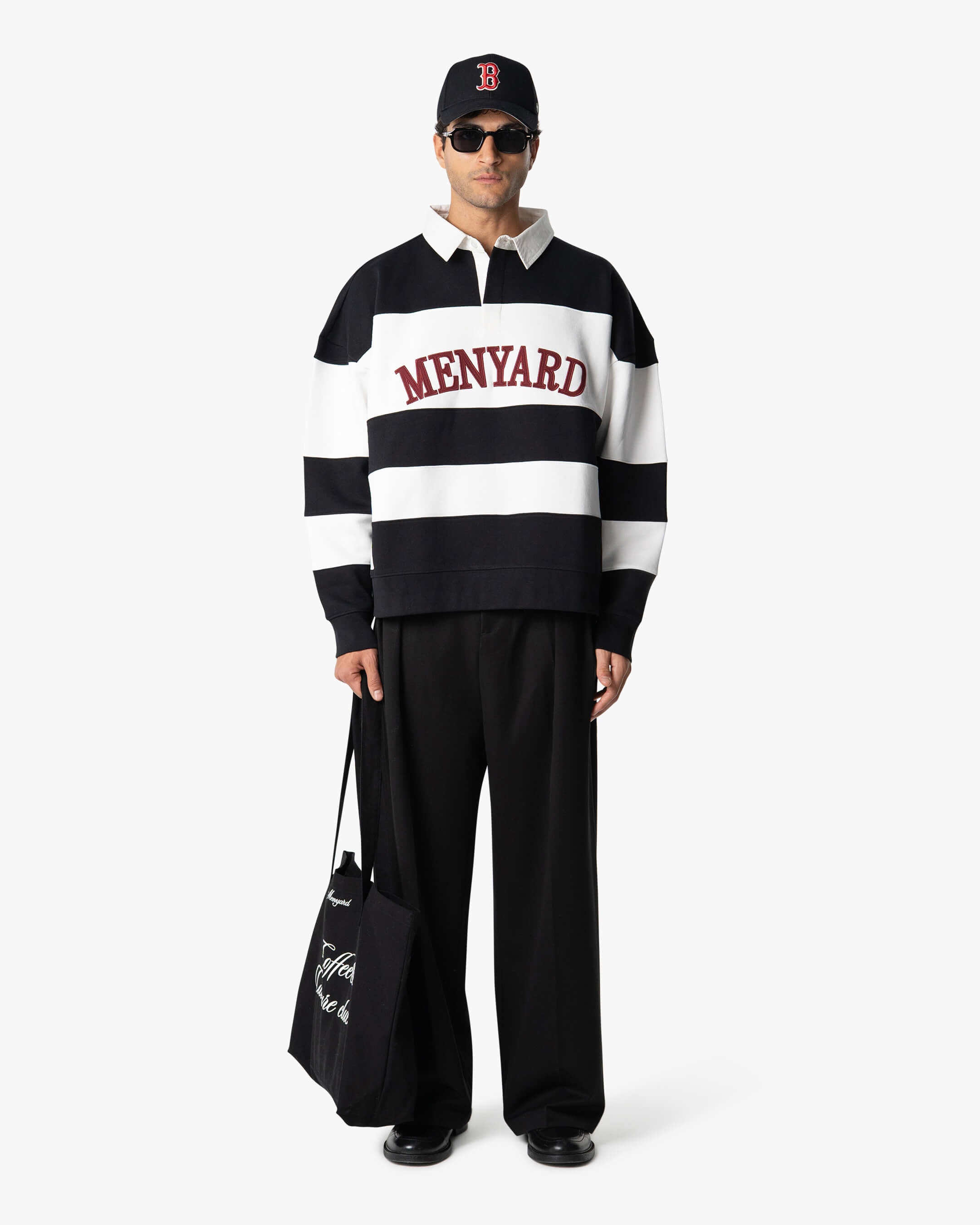 University Logo Polo Sweater | White/Black