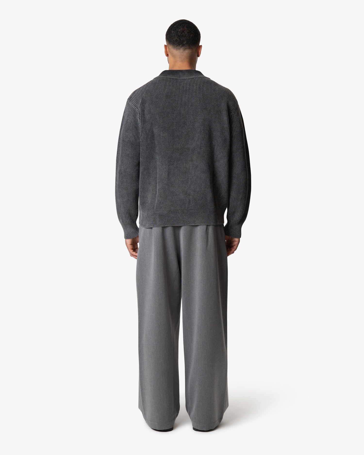 Orazio Cotton Half-Zip Polo Sweater | Acid Black