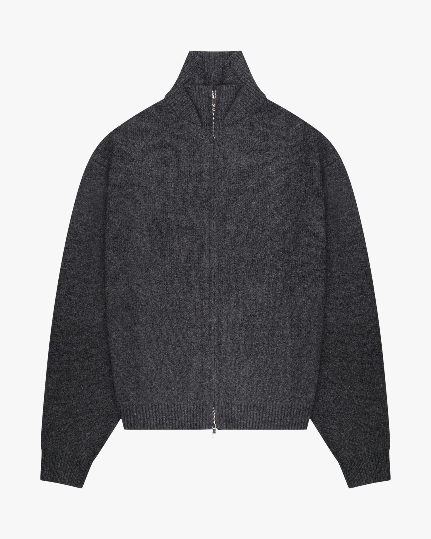 Ventura Cotton Zip-Up Cardigan | Dark Grey