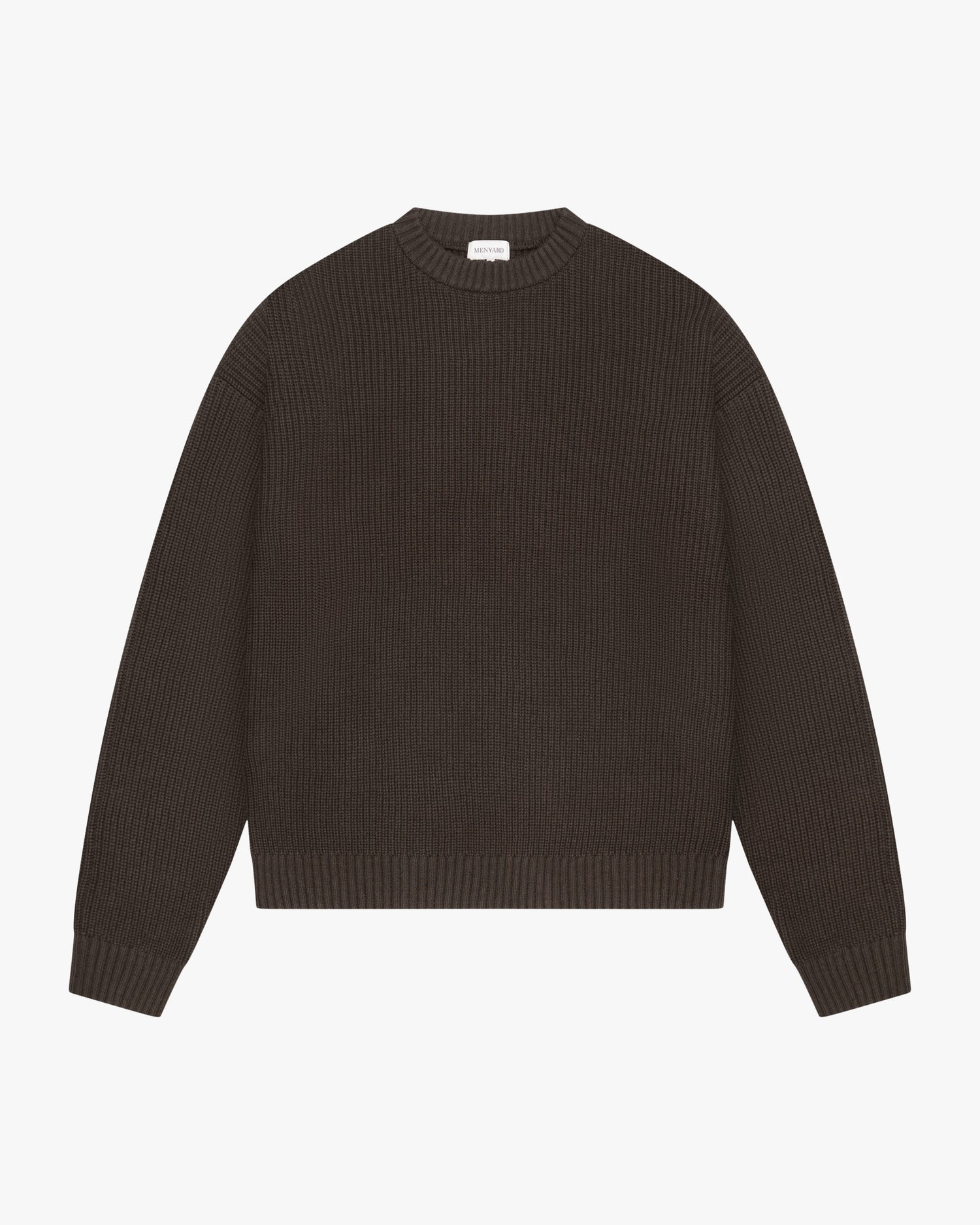 Naval Knitted Cotton Sweater | Brown