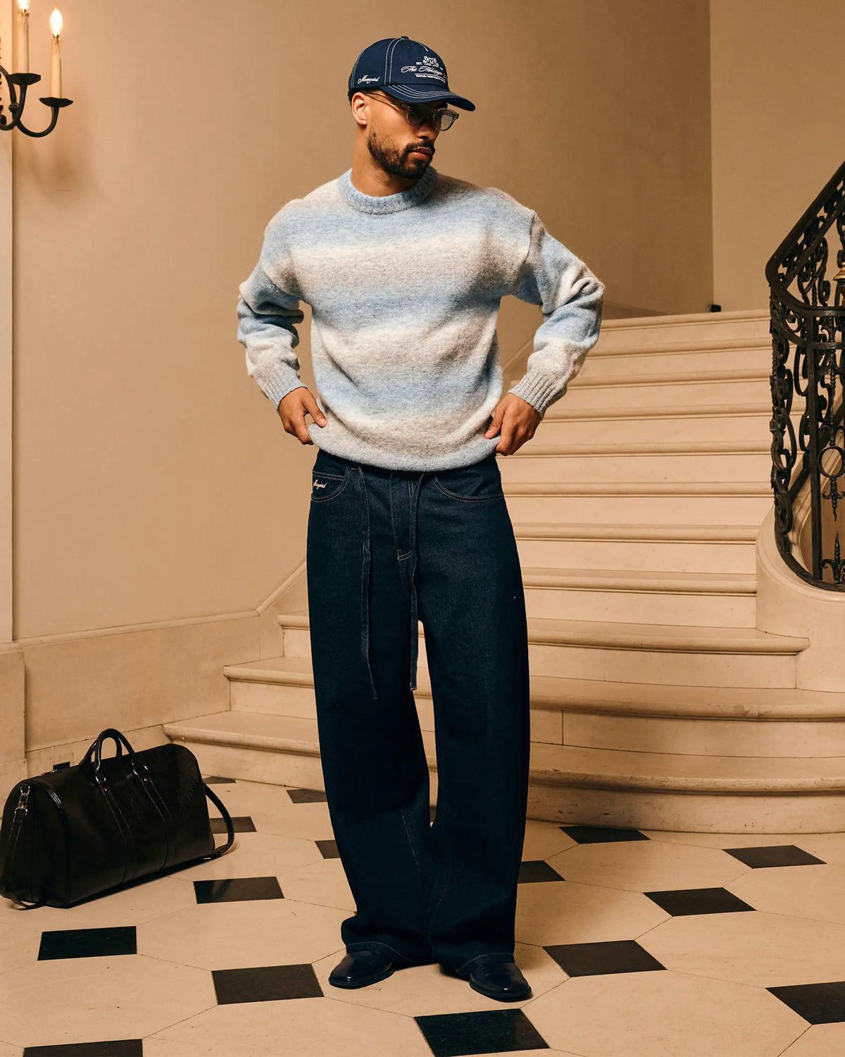 Aria Oversized Gradient Sweater | Blue