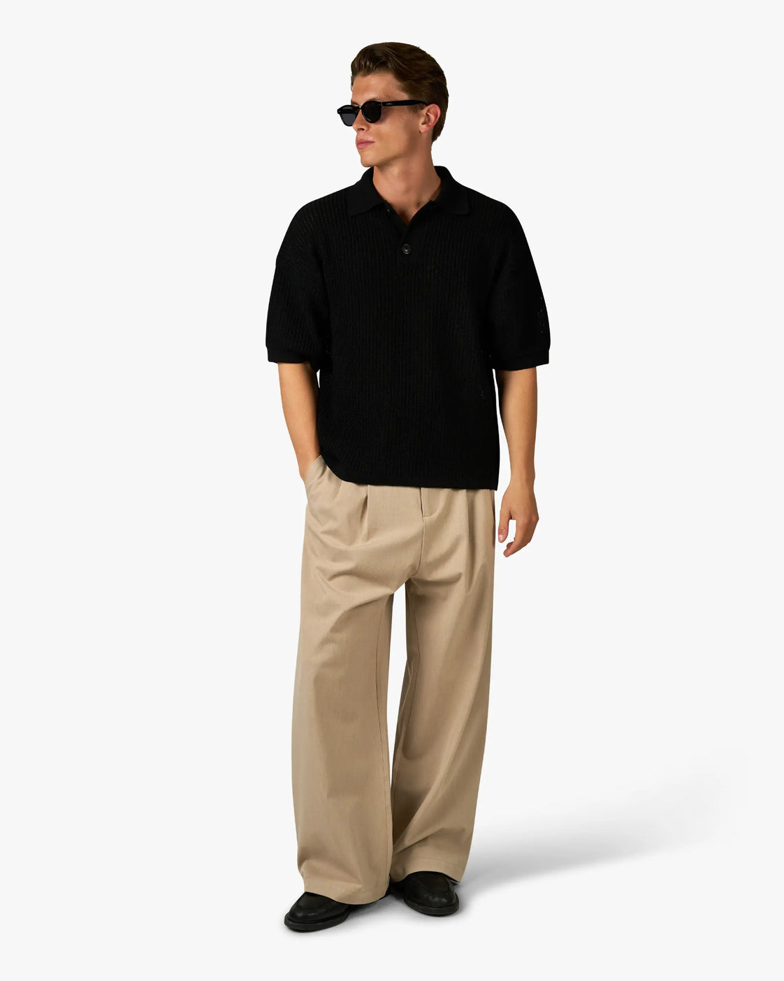 Biot Knitted Polo | Black