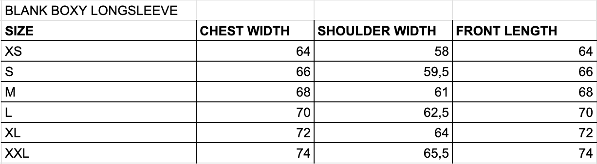 Size Chart