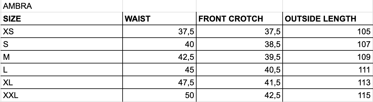 Size Chart