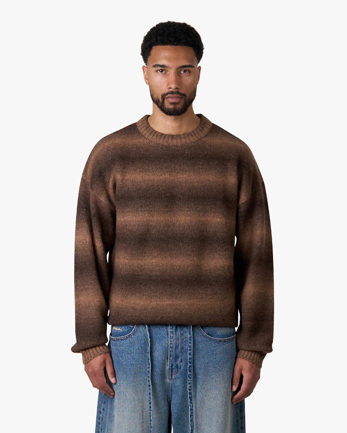 Aria Oversized Gradient Sweater | Brown
