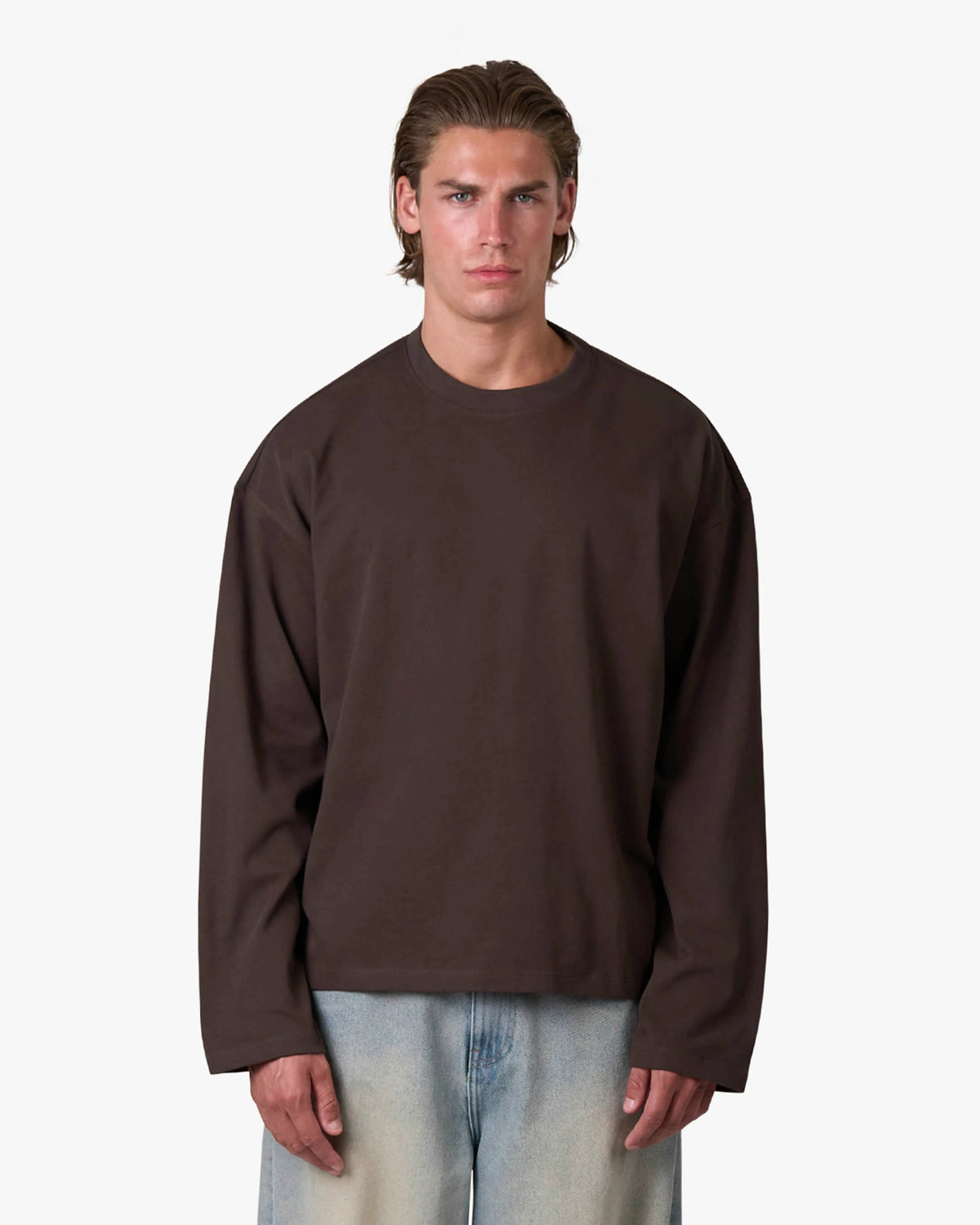 Blank Boxy Longsleeve | Brown
