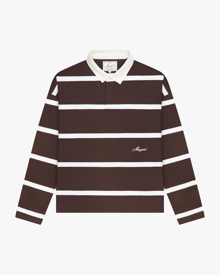 Broker Longsleeve Polo | Brown/Ecru