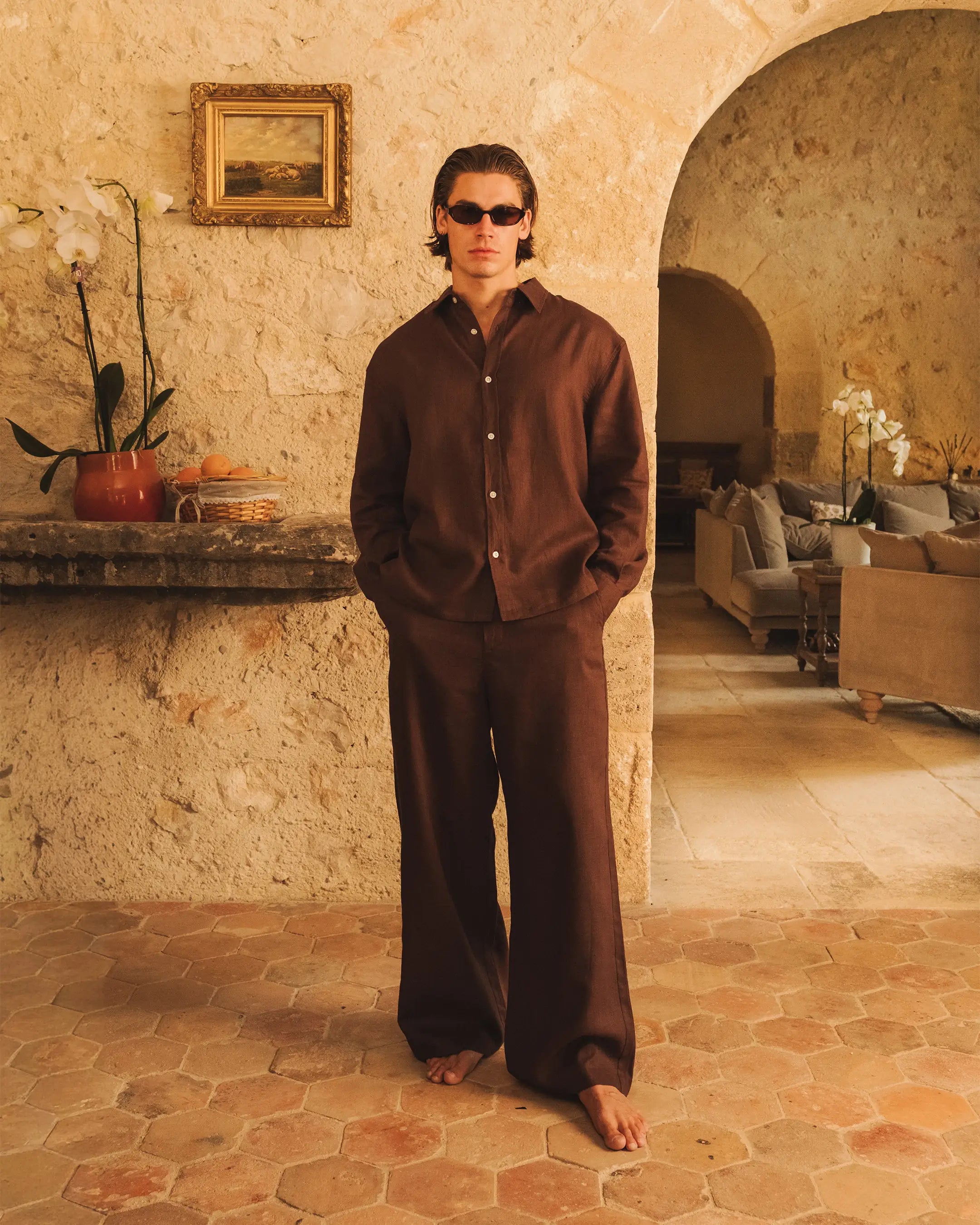 Cannes Linen Set | Brown