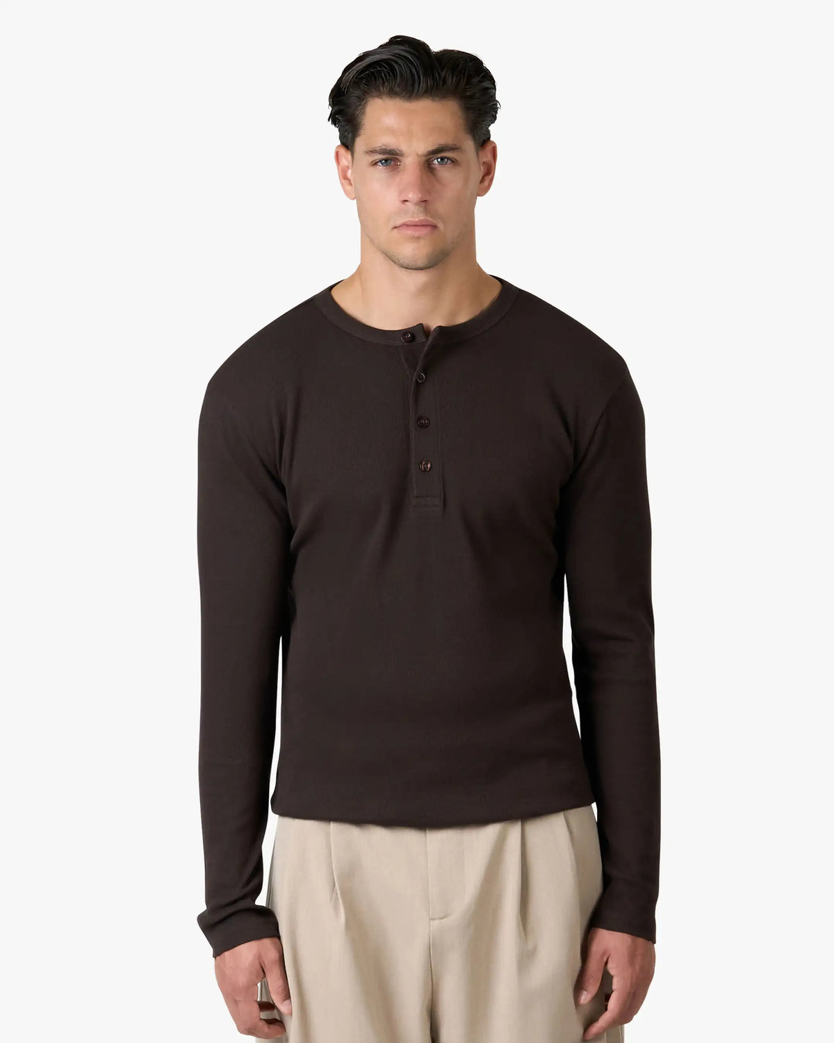 Henley Longsleeve | Brown