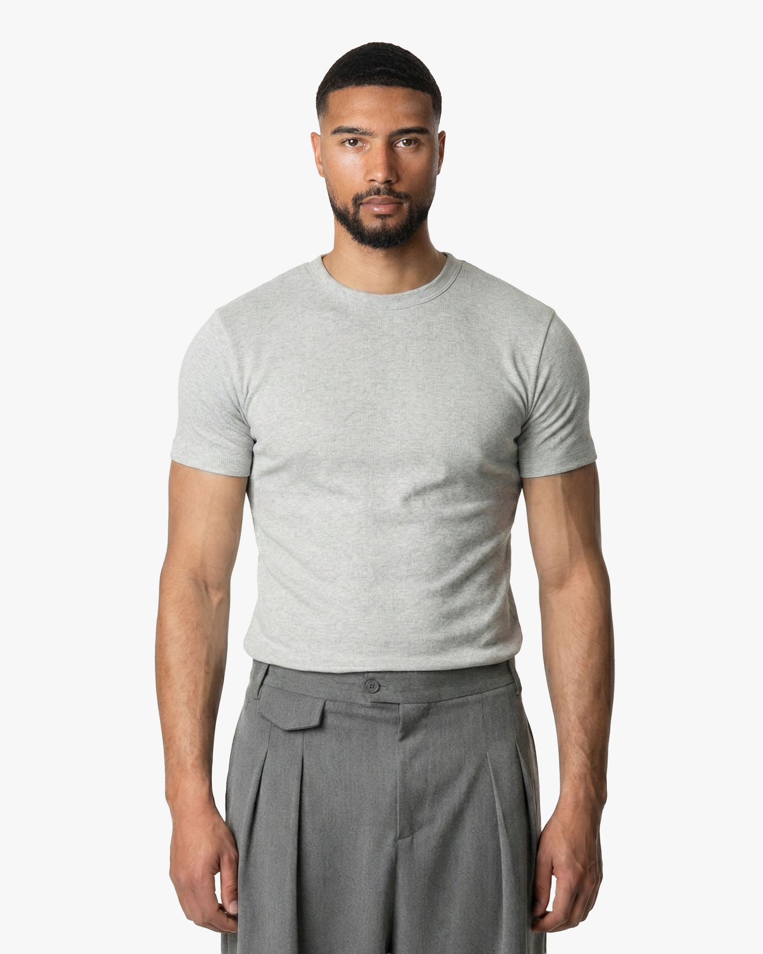 Ribbed T-Shirt | Grey Melee