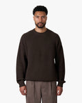 Naval Knitted Cotton Sweater | Dark Brown