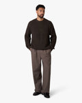 Naval Knitted Cotton Sweater | Dark Brown