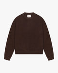 Naval Knitted Cotton Sweater | Dark Brown flatlay