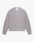 Naval Knitted Cotton Sweater | Grey Melee flatlay