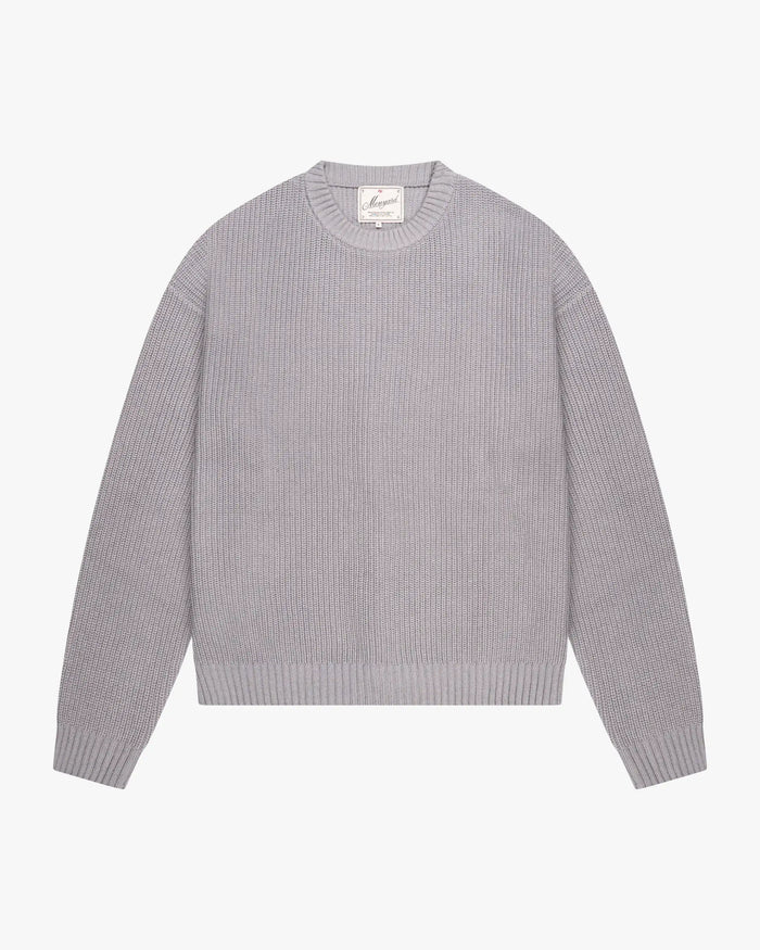 Naval Knitted Cotton Sweater | Grey Melee