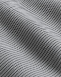 Close-up of the ribbed cotton knit on the Naval sweater in grey melee