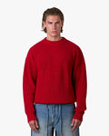 Naval Knitted Cotton Sweater | Red