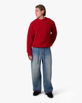 Naval Knitted Cotton Sweater | Red
