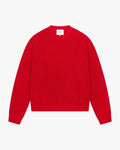 Naval Knitted Cotton Sweater | Red flatlay